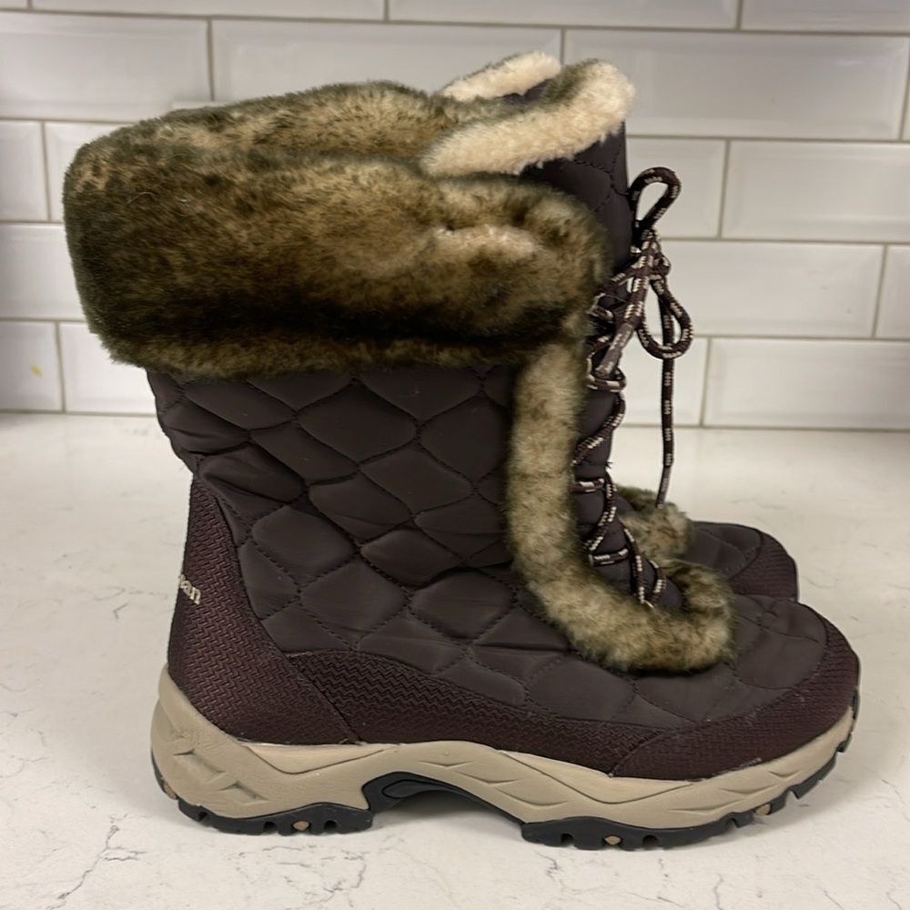 L. L. Bean Faux Fur Winter Snow Bootss Size 8.5 Brown - Picture 5 of 16